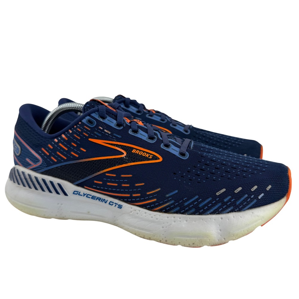 Brooks Glycerin GTS 20 Running Shoes Mens 10 Navy Blue Orange 1103831D444